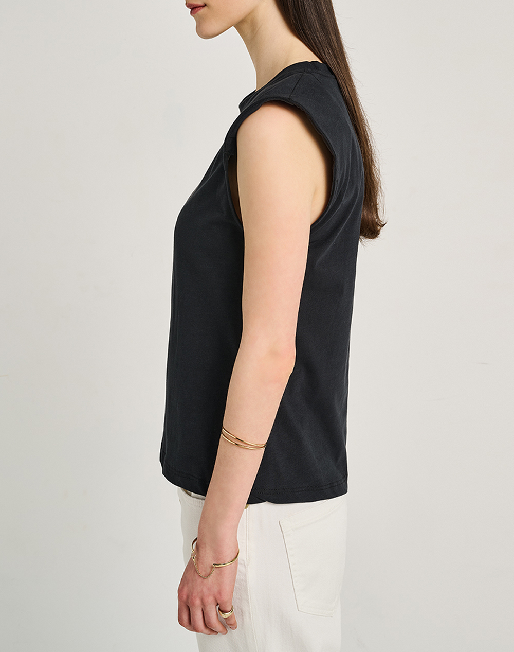 Staff Αmber Sleeveless Top 100% Cotton 63-401 055-Ν0090 Black Γυναικεία ρούχα μπλούζες Τοπ Κορμακια Politikos Shop Πολιτικός