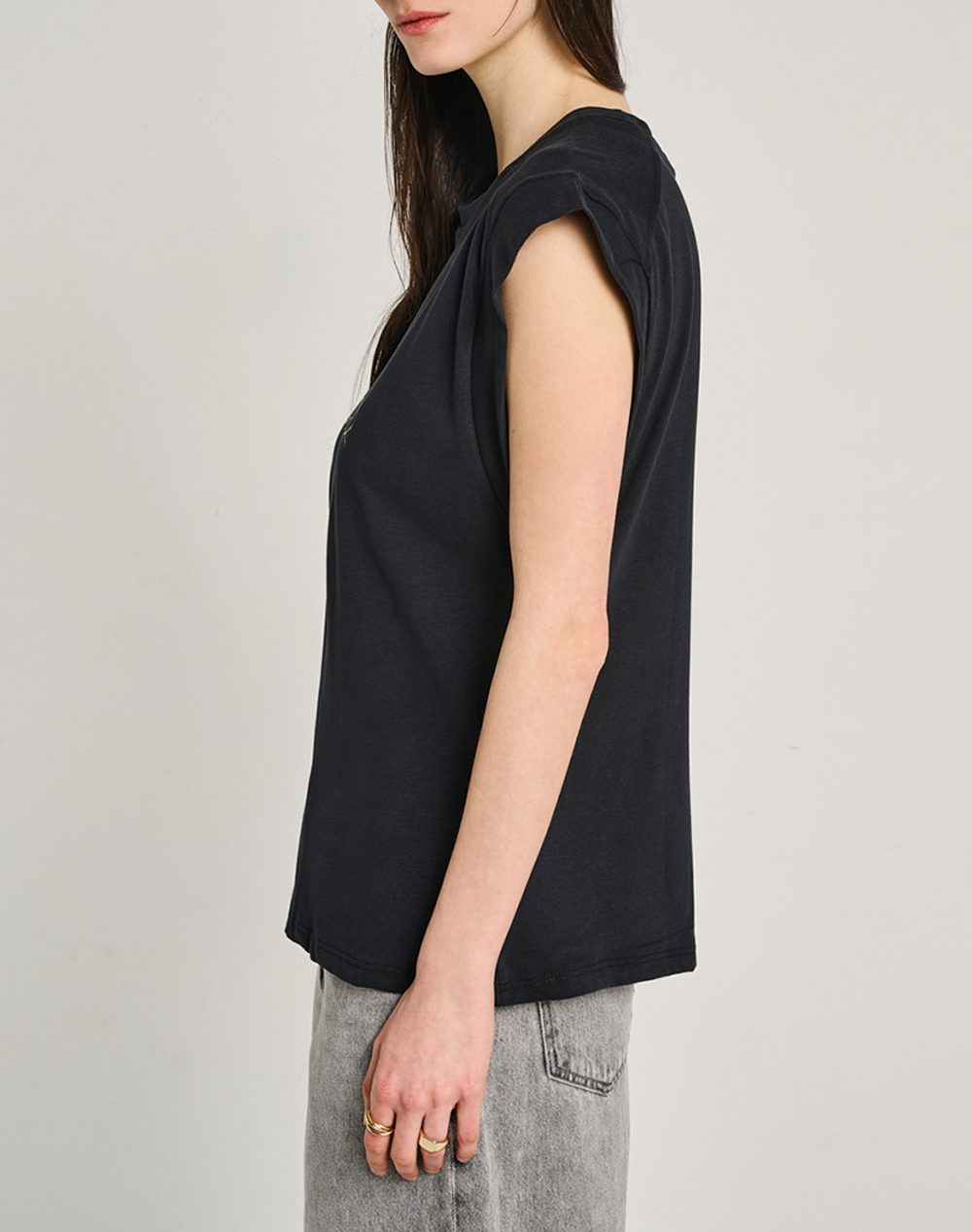Staff Savanah Sleeveless Top 100% Cotton 63-416 055-Ν0090 Black Γυναικεία ρούχα μπλούζες Τοπ Κορμακια Politikos Shop Πολιτικός