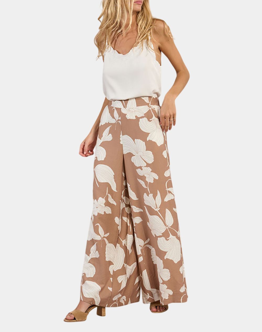 Molly Bracken Ladies Woven Pants La1864Ee-Beige Chloe Biege Γυναικεία ρούχα παντελόνια Υφασματινα Politikos Shop Πολιτικός