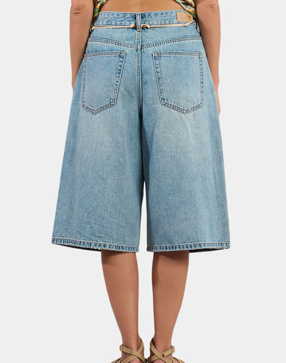 MOLLY BRACKEN MOLLY BRACKEN LADIES WOVEN SHORTS ES194EE-LIGHT DENIM DenimLightBlue - 2
