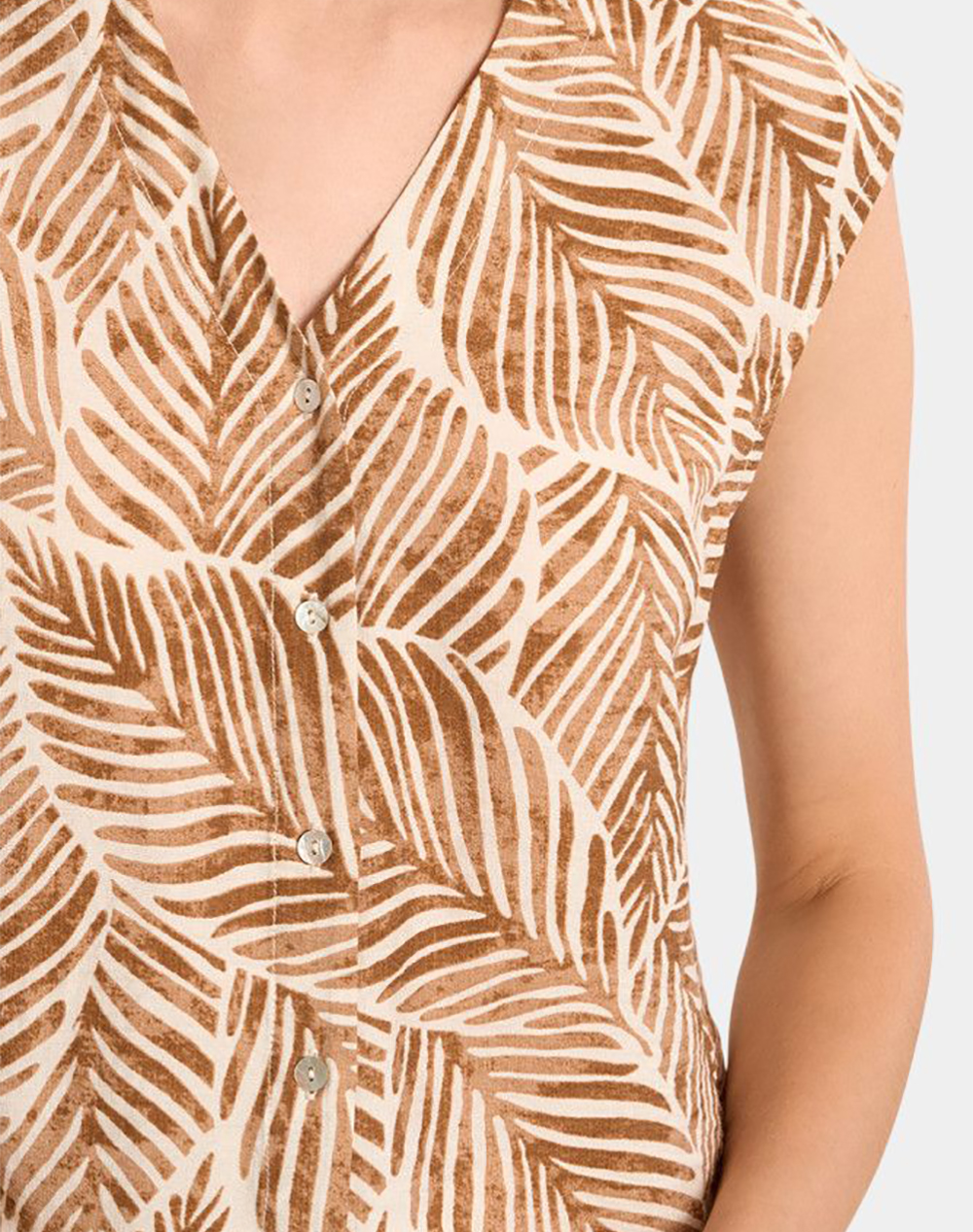 Molly Bracken Ladies Woven Shirt N299Ee-Camel Mathilde Camel Γυναικεία ρούχα μπλούζες Τοπ Κορμακια Politikos Shop Πολιτικός