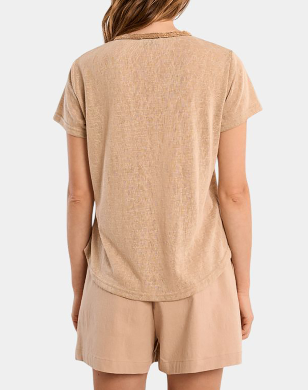 MOLLY BRACKEN LADIES KNITTED TEE T427EP-BEIGE Biege φωτογραφία