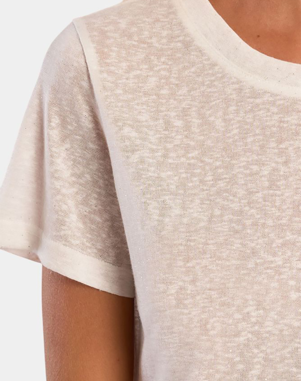 Molly Bracken Ladies Knitted Tee Ew08Ee-White White Γυναικεία ρούχα μπλούζες Τ-Shirt Politikos Shop Πολιτικός