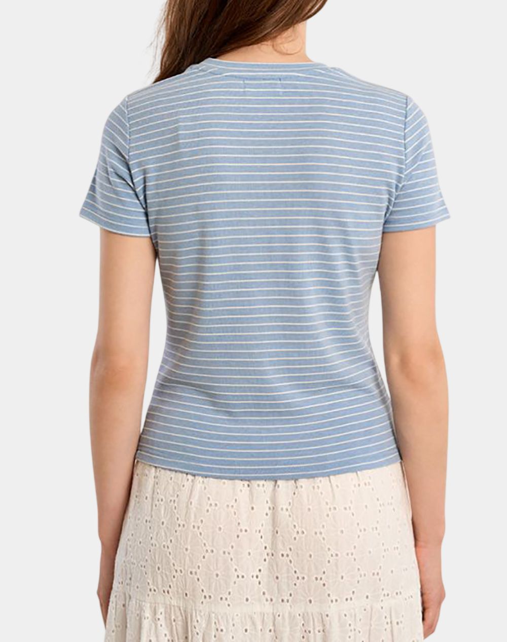 MOLLY BRACKEN MOLLY BRACKEN LADIES KNITTED TEE LA1930EE-LIGHT BLUE/OFF WHITE LightBlue - 2