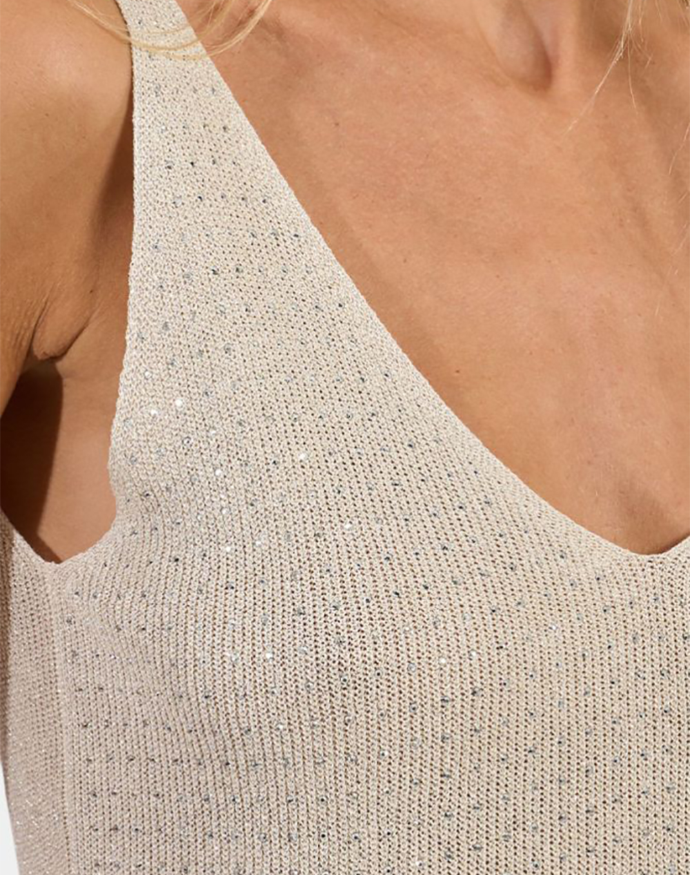 MOLLY BRACKEN LADIES KNITTED TANK TOP LAW135EE-OFFWHITE OffWhite φωτογραφία