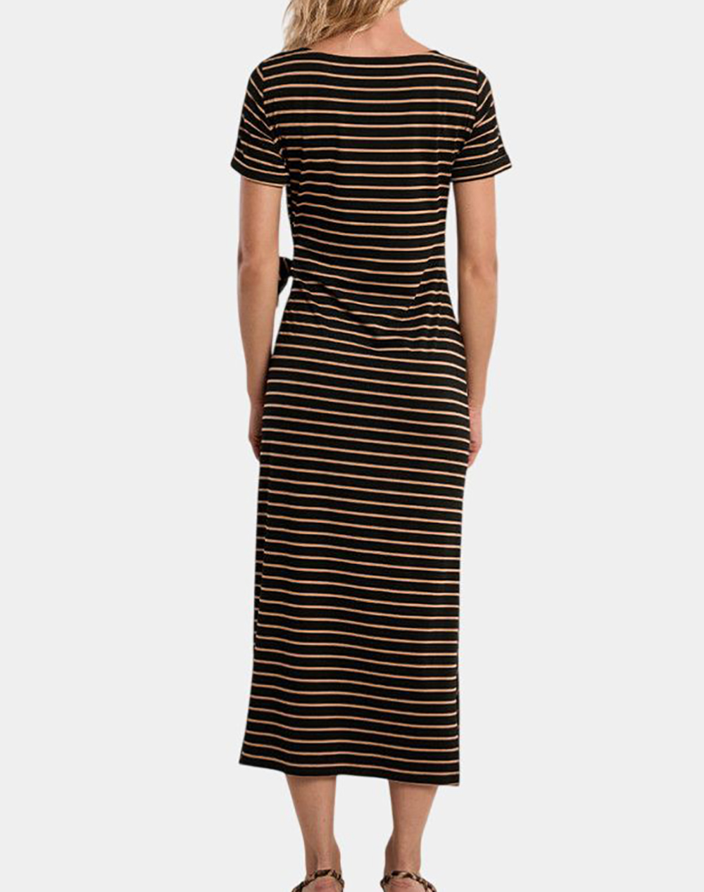 MOLLY BRACKEN LADIES KNITTED DRESS T2219EP-BEIGE/BLACK Multi φωτογραφία