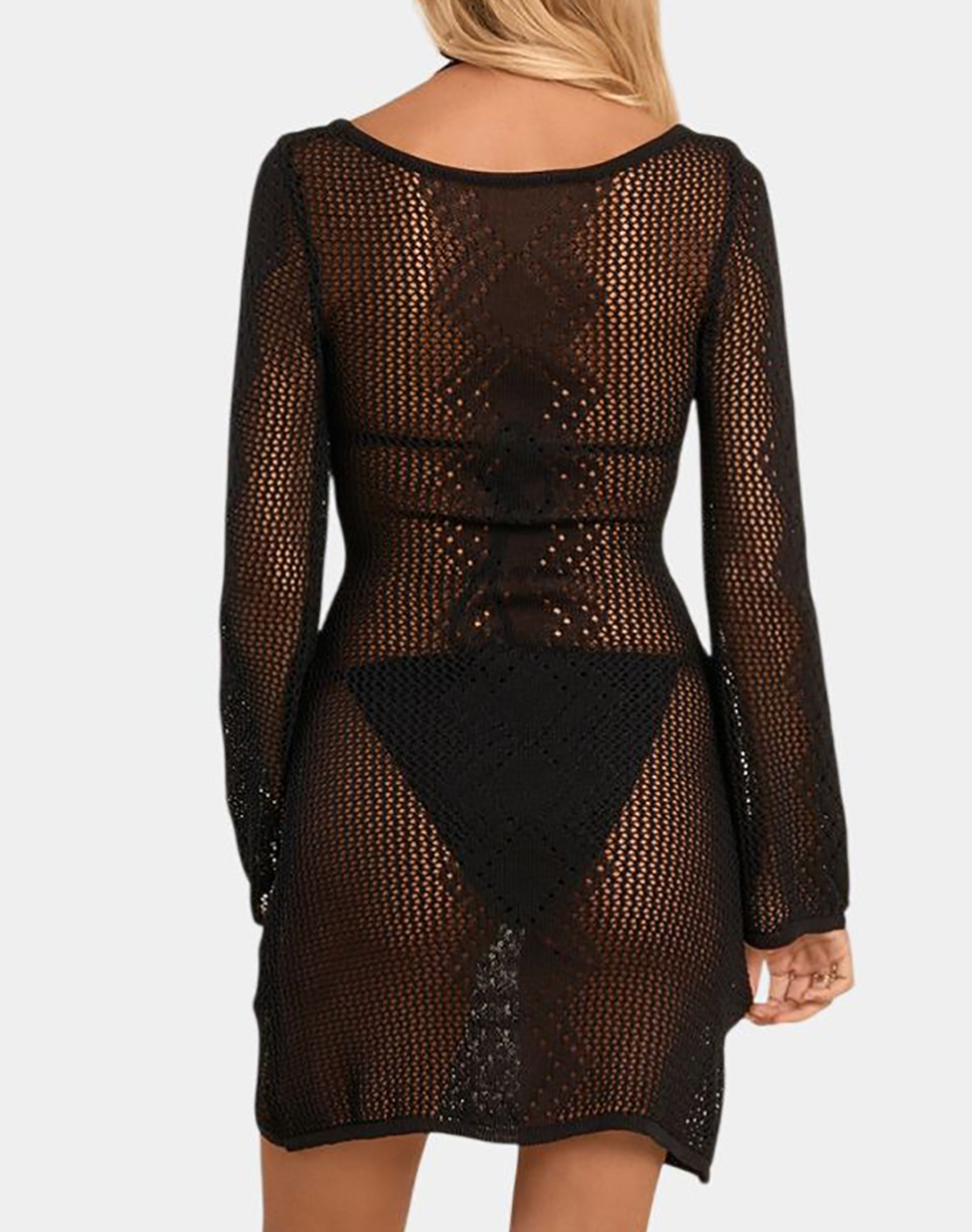 MOLLY BRACKEN LADIES KNITTED DRESS LAB170EE-BLACK Black φωτογραφία