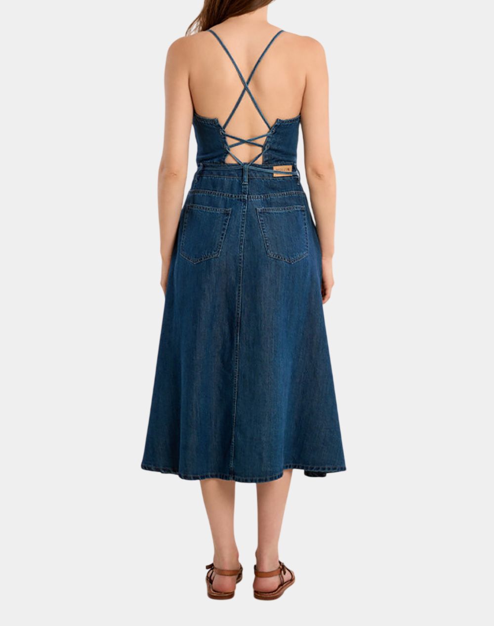 MOLLY BRACKEN MOLLY BRACKEN LADIES WOVEN DRESS E1707BEP-DENIM BLUE DenimBlue - 2