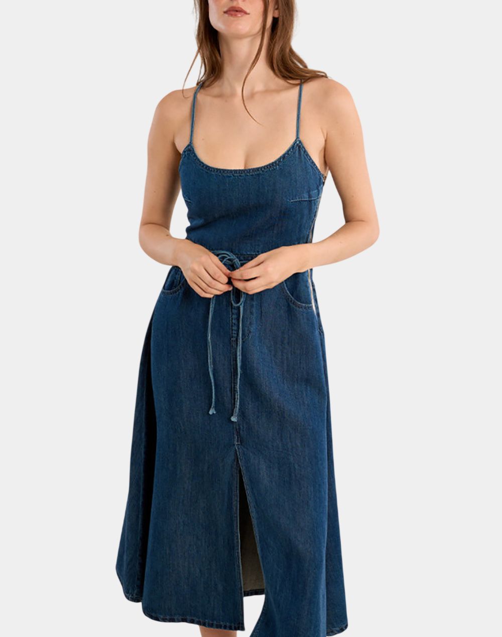 Molly Bracken Ladies Woven Dress E1707Bep-Denim Blue Denimblue Γυναικεία ρούχα φορέματα Politikos Shop Πολιτικός