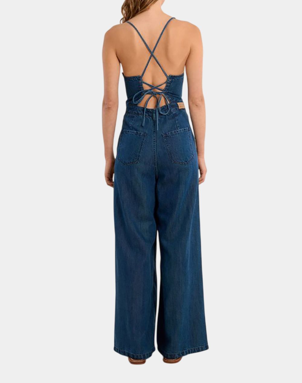 MOLLY BRACKEN LADIES WOVEN JUMPSUIT E1105AEP-DENIM BLUE DenimBlue φωτογραφία