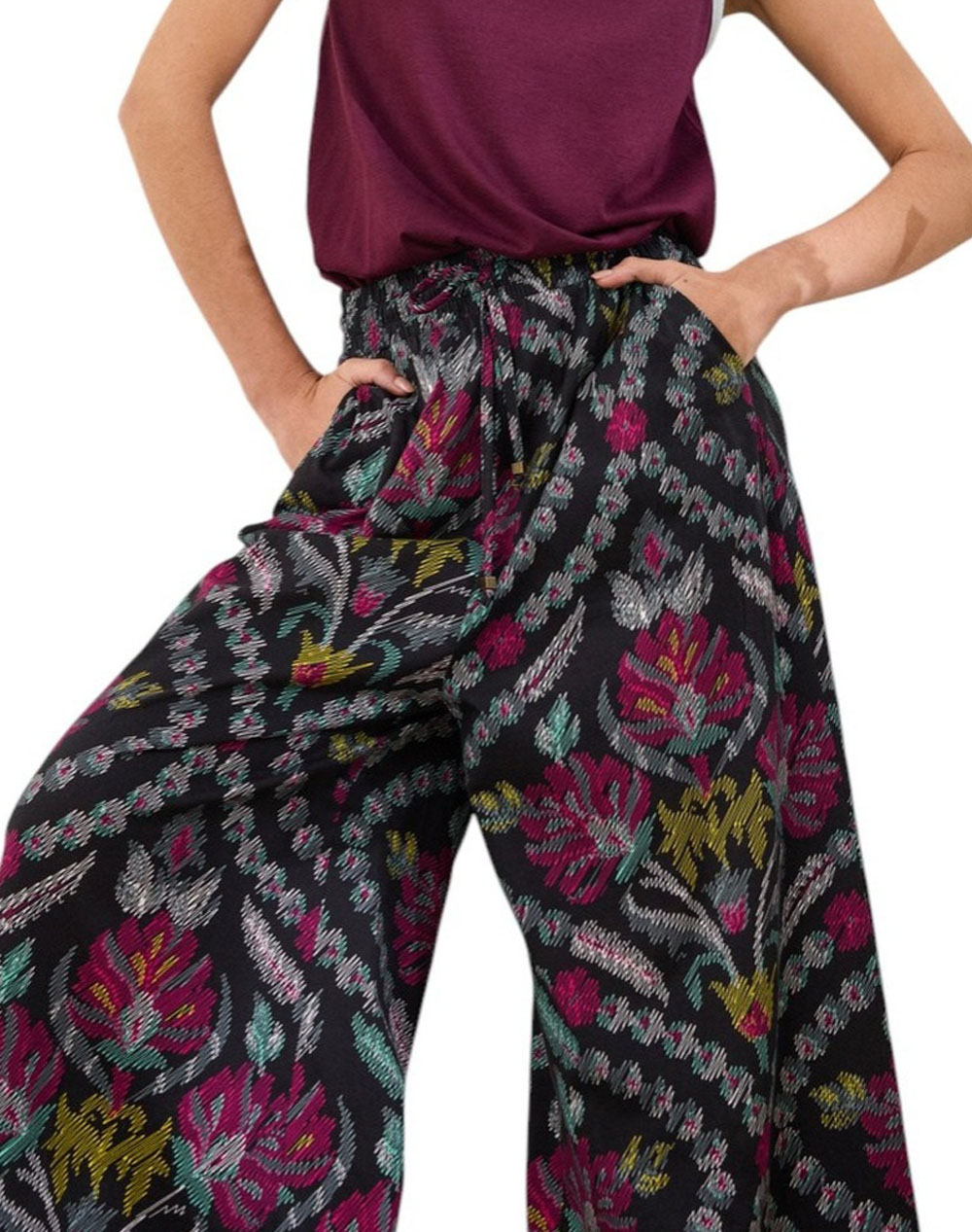 Namaste Παντελόνι Hollis Ss0126014-Grey Multi Γυναικεία ρούχα παντελόνια Υφασματινα Politikos Shop Πολιτικός