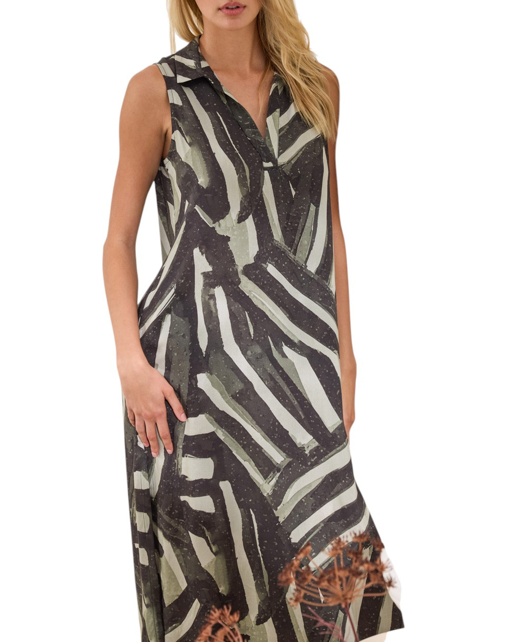 Namaste Φόρεμα Nella 1 Ss0826038-Grey Multi Γυναικεία ρούχα φορέματα Politikos Shop Πολιτικός