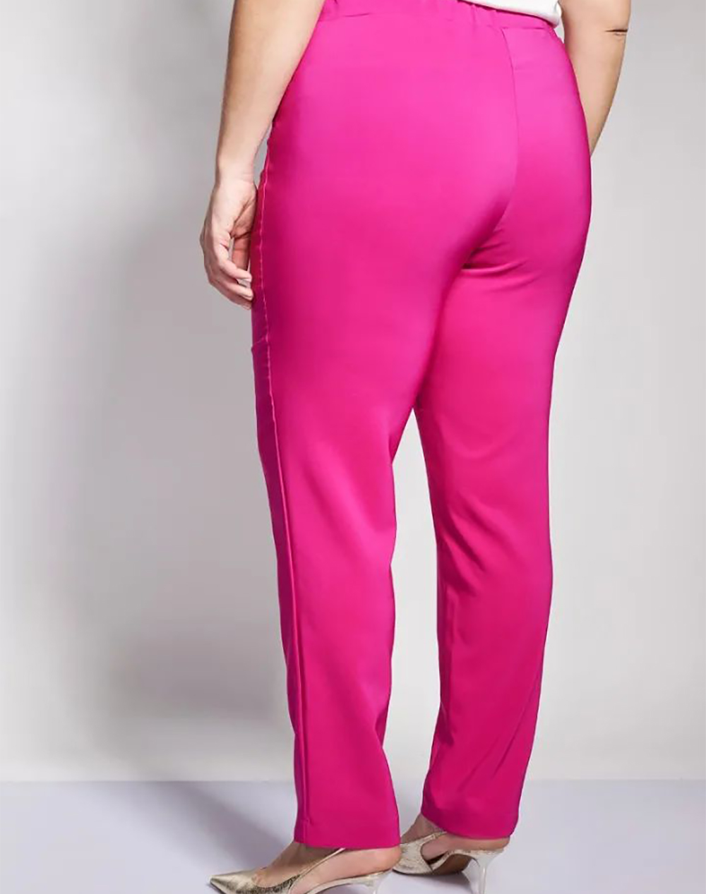 PARABITA Κρεπ παντελόνι slim fit 012610200319-018 Fuchsia φωτογραφία