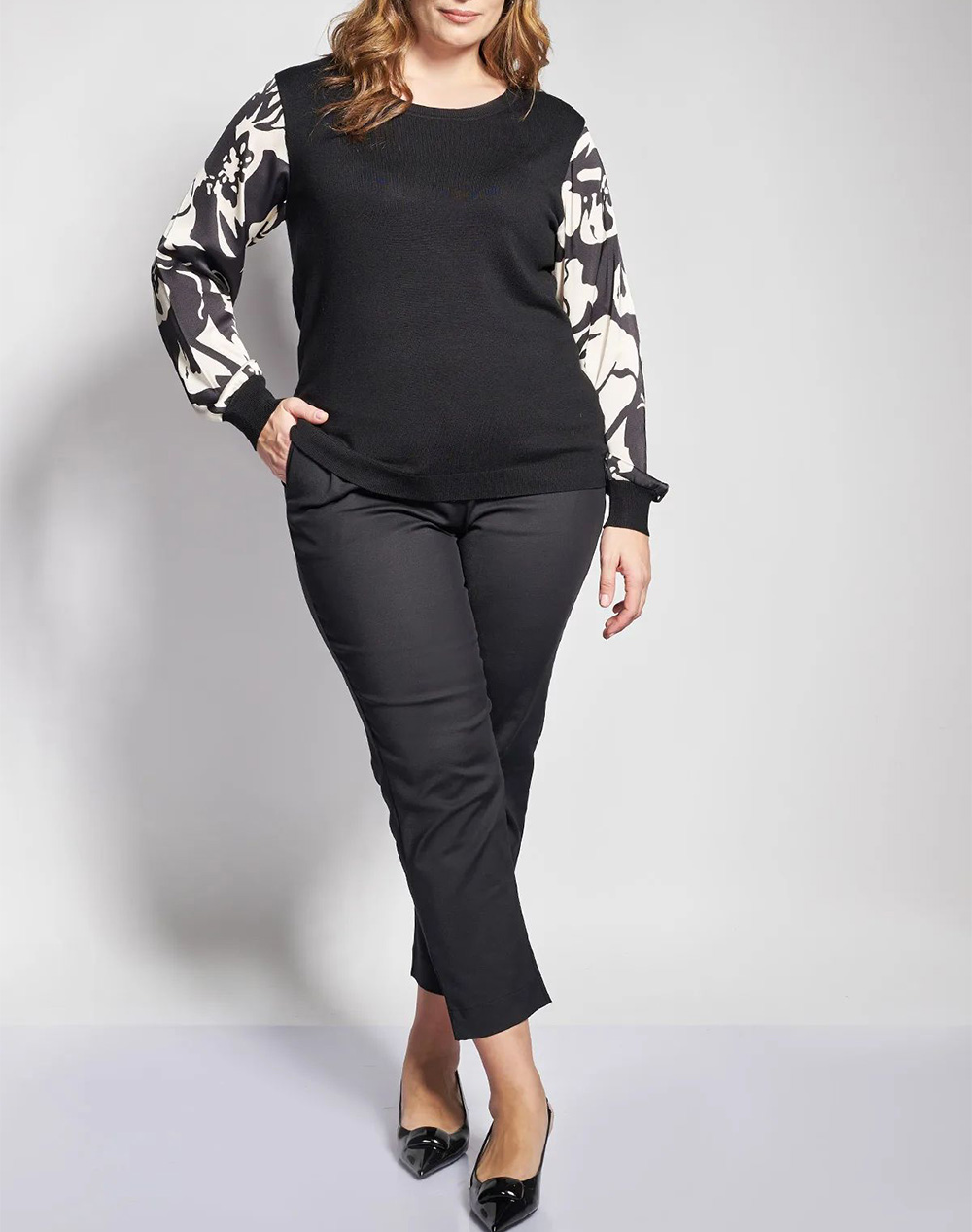 PARABITA Παντελόνι chino ανορθωτικό σε ίσια γραμμή 012610209706-002 Black φωτογραφία