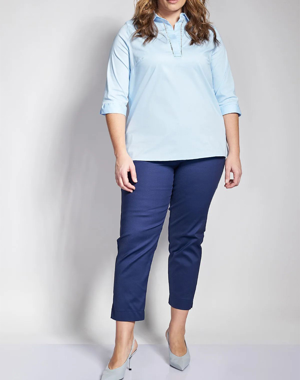 PARABITA Παντελόνι chino ανορθωτικό σε ίσια γραμμή 012610209706-003 Blue φωτογραφία