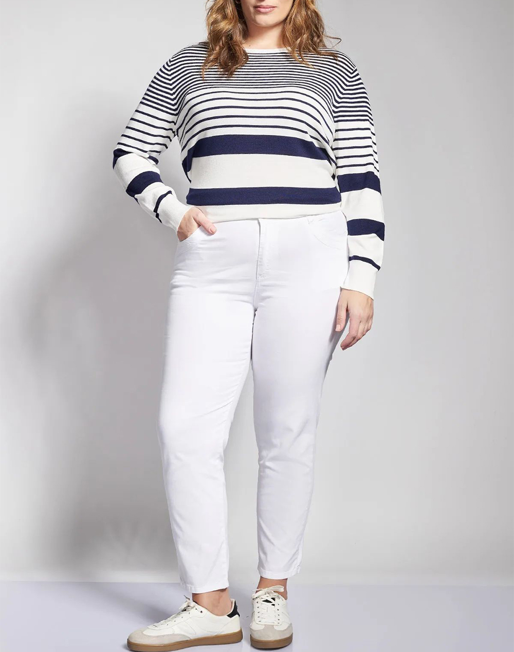 PARABITA Παντελόνι πεντάτσεπο slim fit 012610205378-001 White φωτογραφία