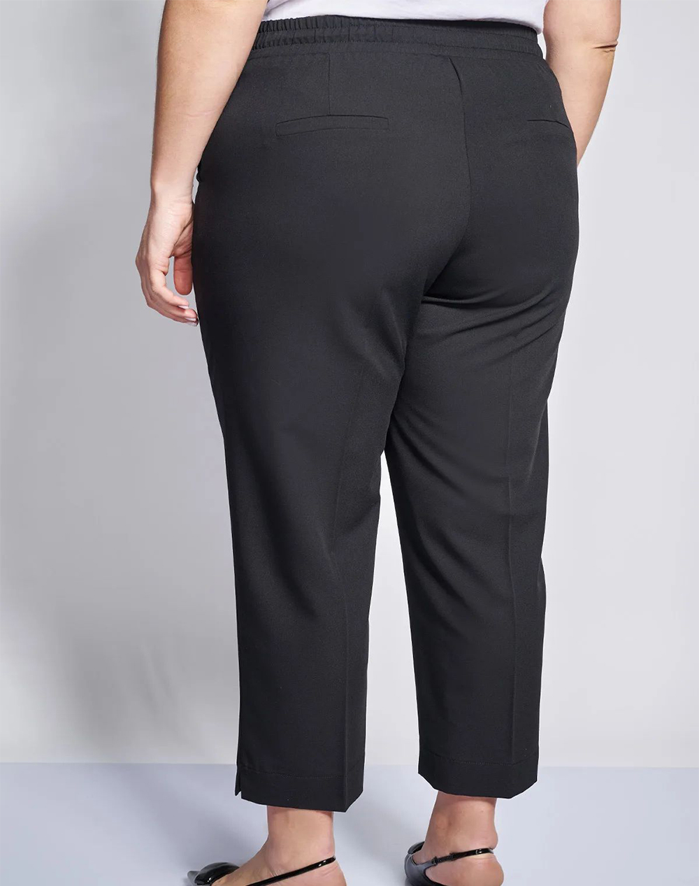 PARABITA Peg παντελόνι twill TR με μεταλλικές λεπτομέρειες 012610209668-002 Black φωτογραφία