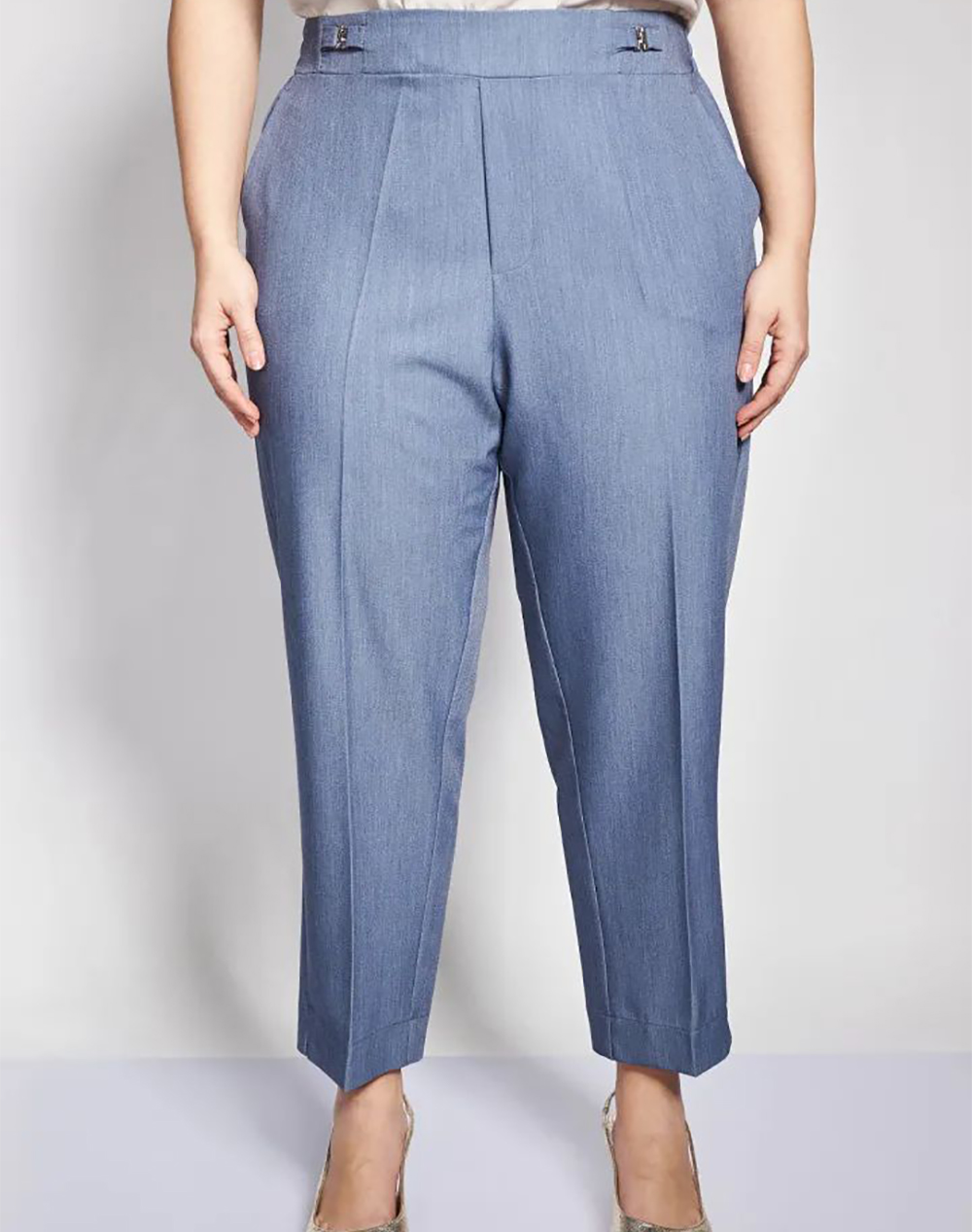 PARABITA Peg παντελόνι twill TR με μεταλλικές λεπτομέρειες 012610209668-003 JeanBlue