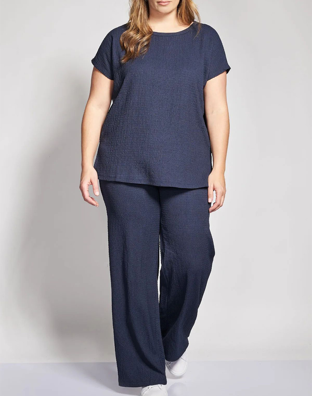 Parabita Παντελόνα Ζέρσεϊ Γκοφρέ 012610208407-003 Navyblue Γυναικεία ρούχα παντελόνια Υφασματινα Politikos Shop Πολιτικός