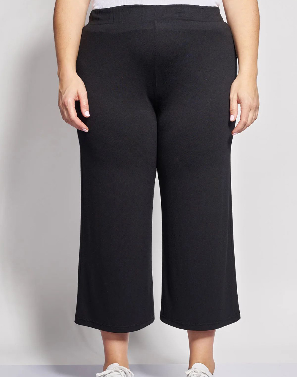 PARABITA Βισκόζ cropped παντελόνα 002510286677-002 Black