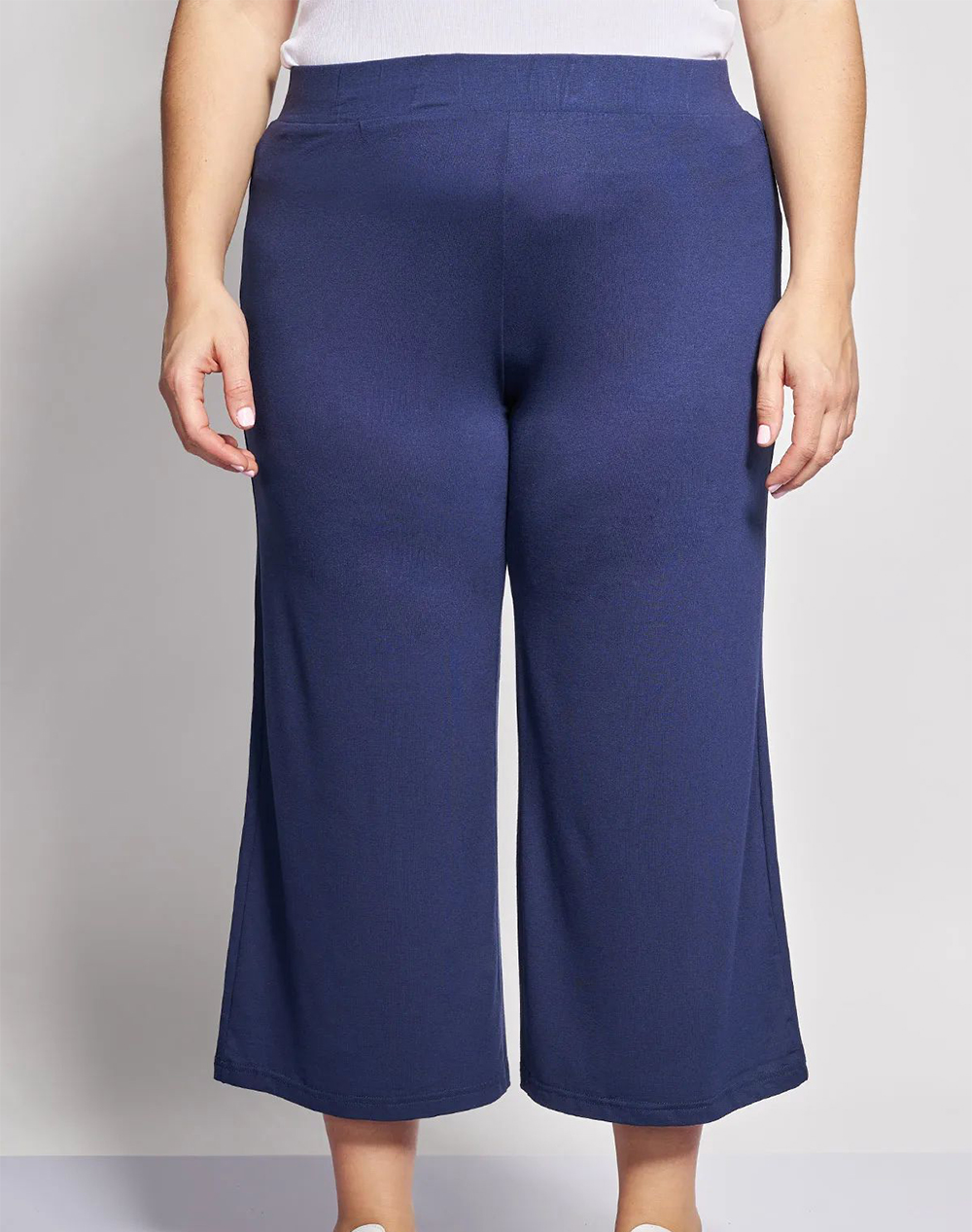 PARABITA Βισκόζ cropped παντελόνα 002510286677-003 Blue