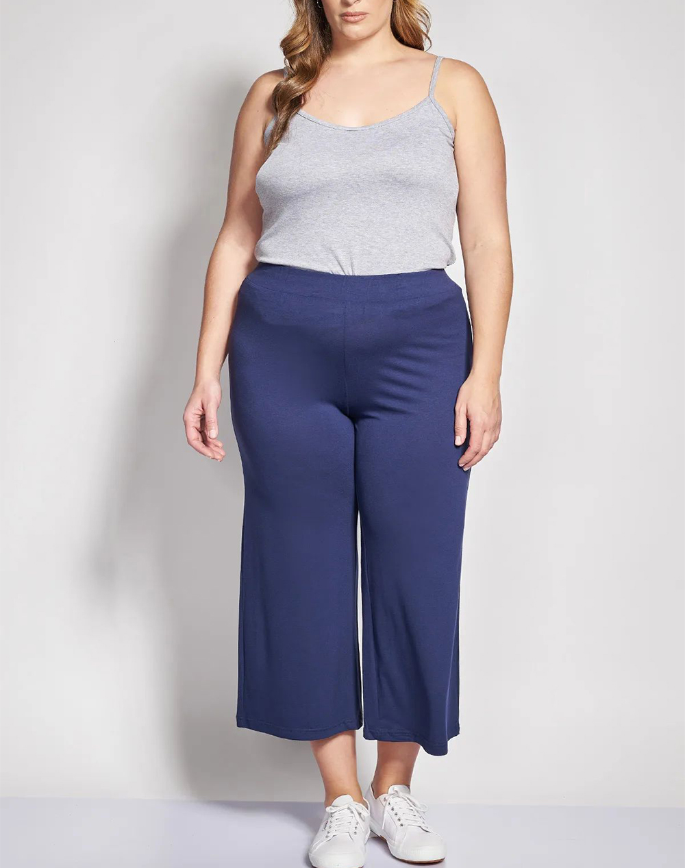 Parabita Βισκόζ Cropped Παντελόνα 002510286677-003 Blue Γυναικεία ρούχα παντελόνια Υφασματινα Politikos Shop Πολιτικός