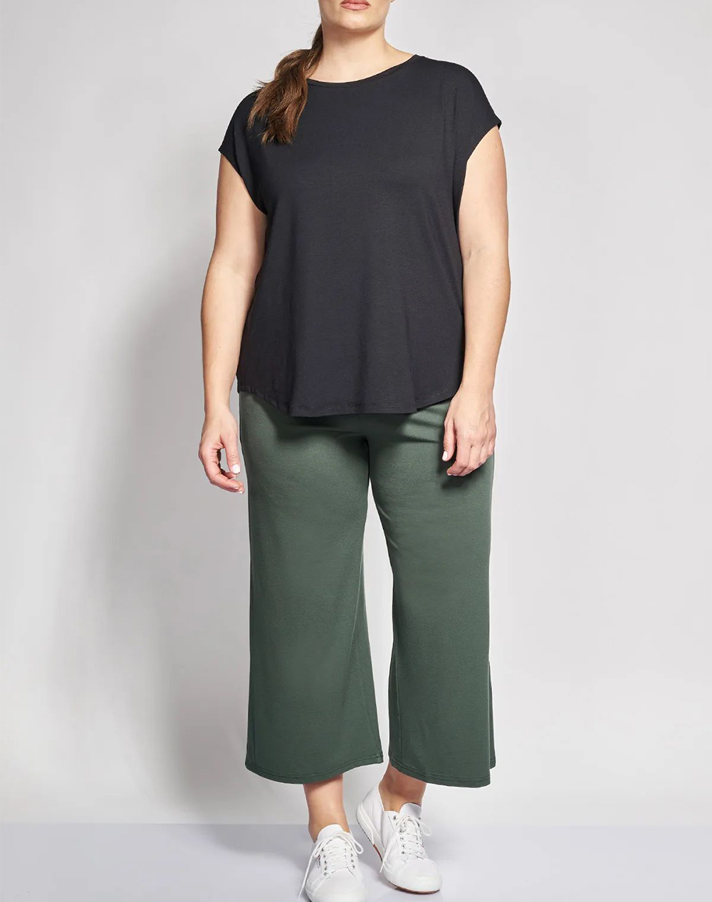 Parabita Βισκόζ Cropped Παντελόνα 002510286677-023 Khaki Γυναικεία ρούχα παντελόνια Υφασματινα Politikos Shop Πολιτικός