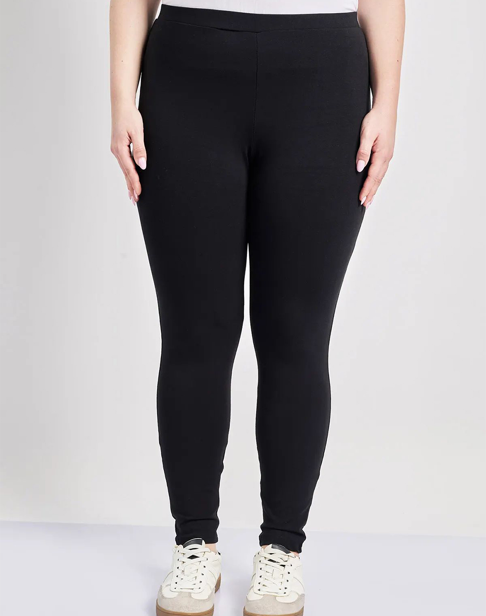 Parabita Γυναικείο Κολάν Μαύρο Βισκόζη Ελαστάνη Plus Size Μέγεθος