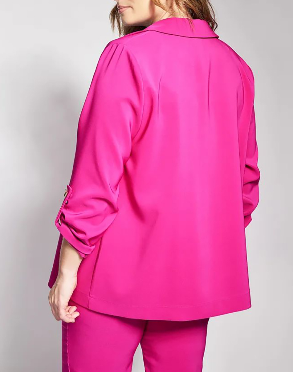 PARABITA Σακάκι κρεπ με γυριστά μανίκια 012610709393-018 Fuchsia φωτογραφία