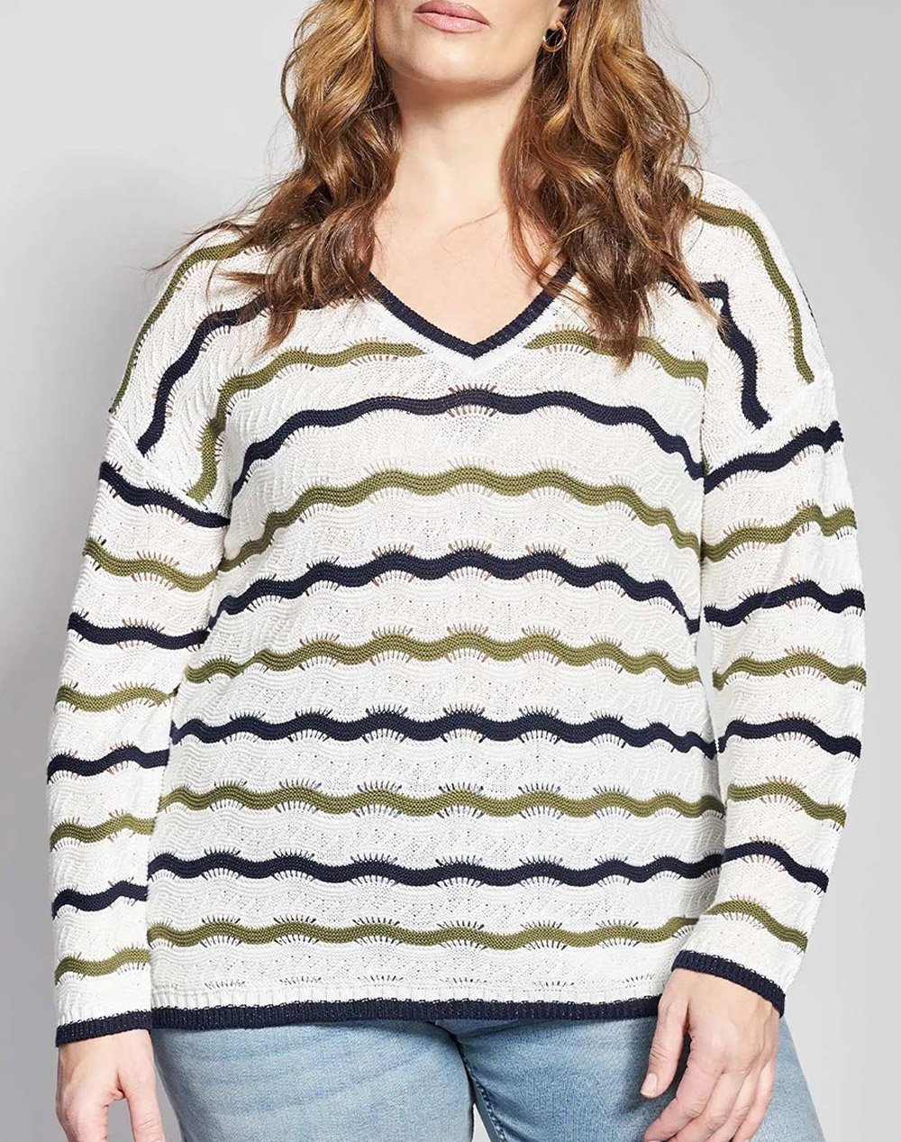 PARABITA Πλεκτή μπλούζα ριγέ κυματιστό 012610109703-009 Multi