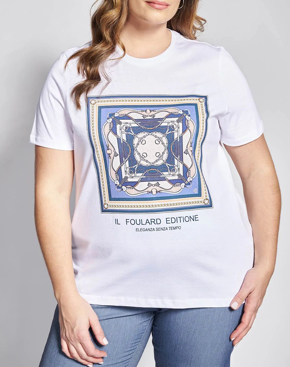 PARABITA T-shirt βαμβακερό με στάμπα μαντήλι 012610100133-001 White