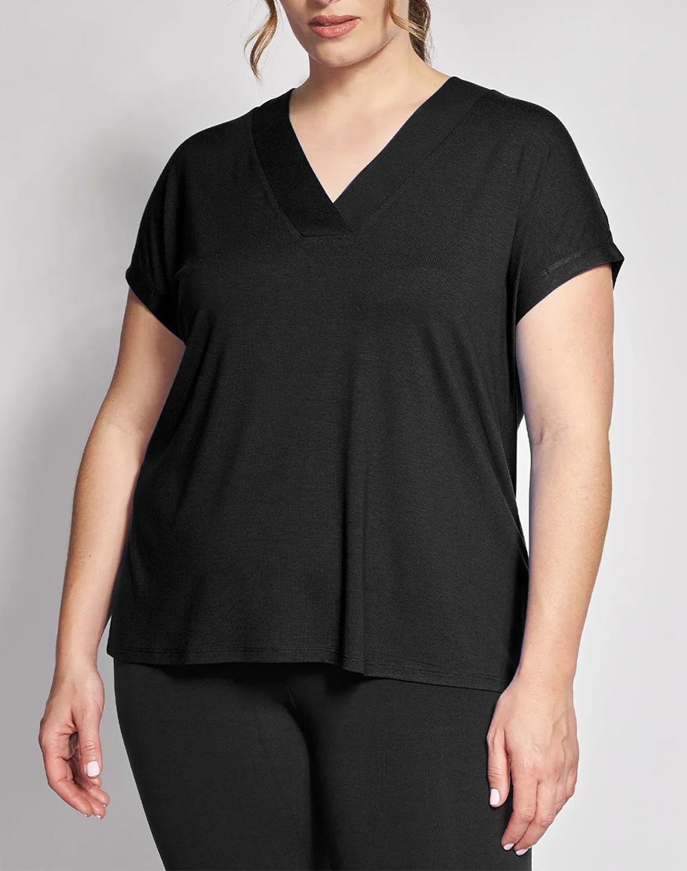 PARABITA PARABITA BASIC Μπλούζα με φάσα V 002610100485-002 Black