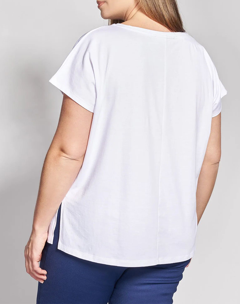 PARABITA PARABITA Βαμβακερό t-shirt με foil floral τύπωμα 012610100568-001 White - 2