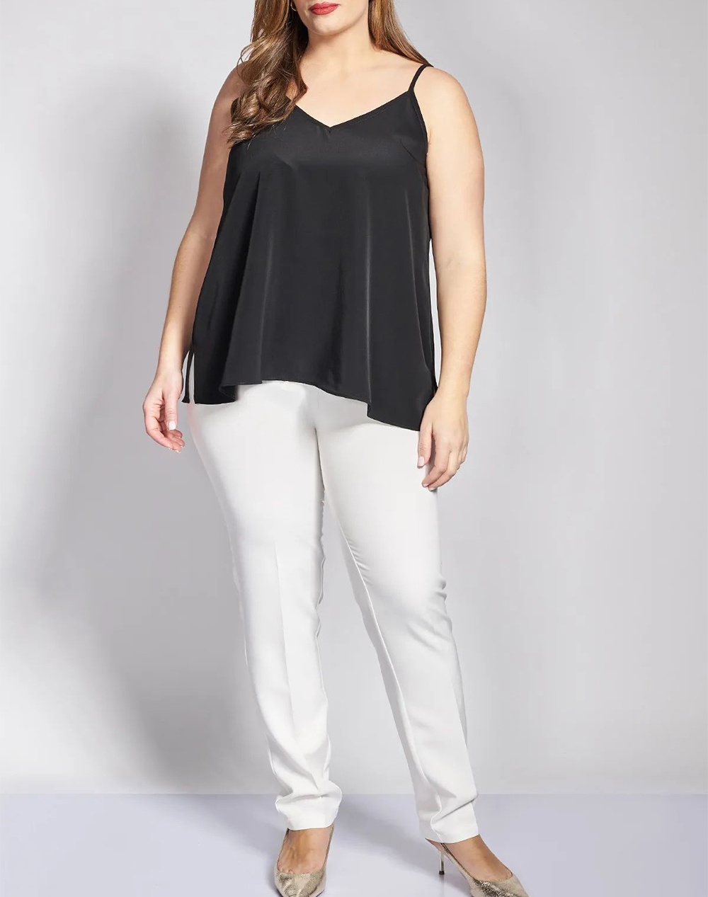 PARABITA Lingerie κρεπ τοπ σε γραμμή-Α 012610189476-002 Black φωτογραφία
