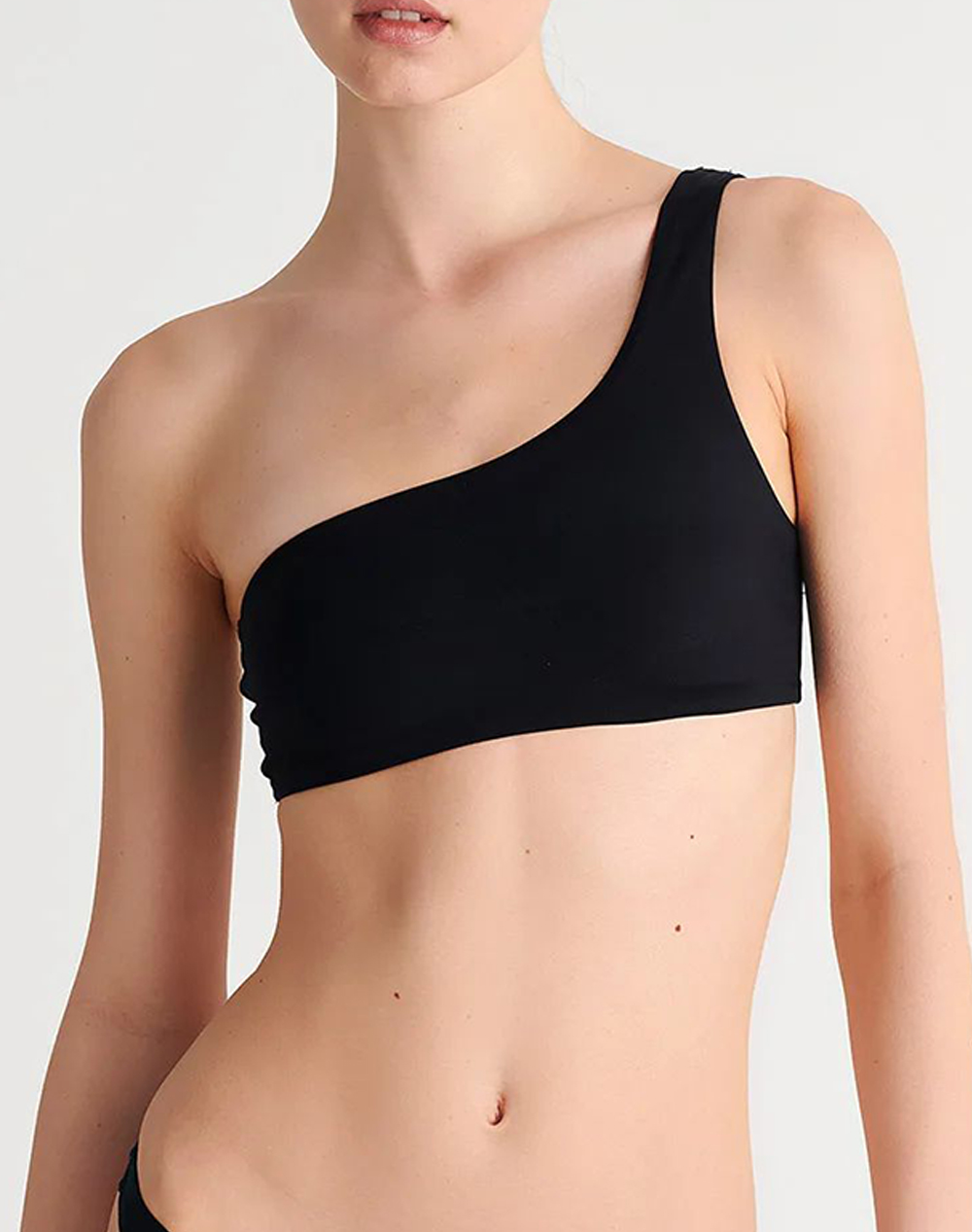 Sugarfree Γυναικείο Recycled Bikini Τοπ Με Ένα Ώμο Και Χωρίς Κούμπωμα Στην Πλάτη Μαύρο Ανακυκλωμένο Πολυαμίδιο Ελαστάνη