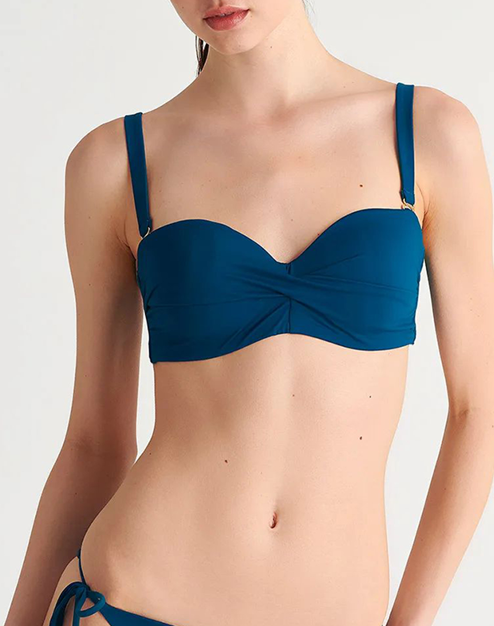 Sugarfree Γυναικείο Recycled Στράπλες Bikini Τοπ Πετρόλ Ανακυκλωμένο Πολυαμίδιο Ελαστάνη