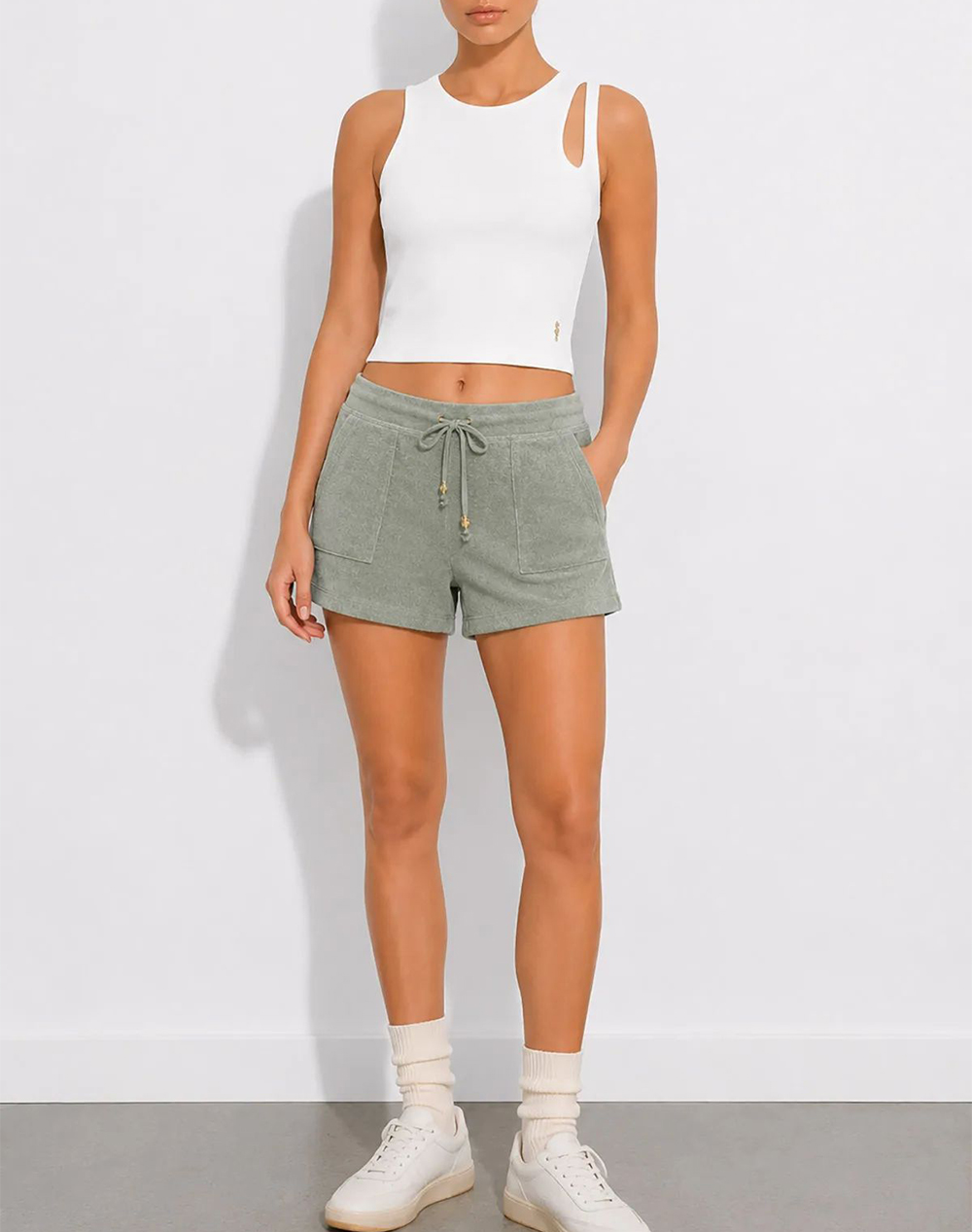 Sugarfree Σορτσακι 26810001-870 Khaki Γυναικεία αθλητικά ρούχα Σορτς Βερμουδα Politikos Shop Πολιτικός