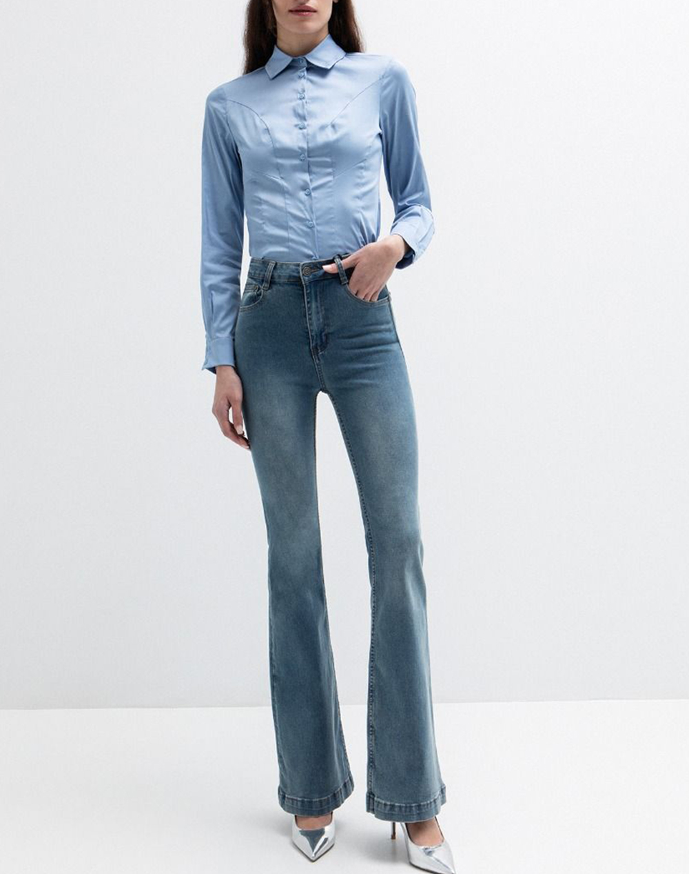Toi Moi Tzin 20-5748-126-1013 Denimblue Γυναικεία ρούχα παντελόνια Jean 5P Cargo Politikos Shop Πολιτικός