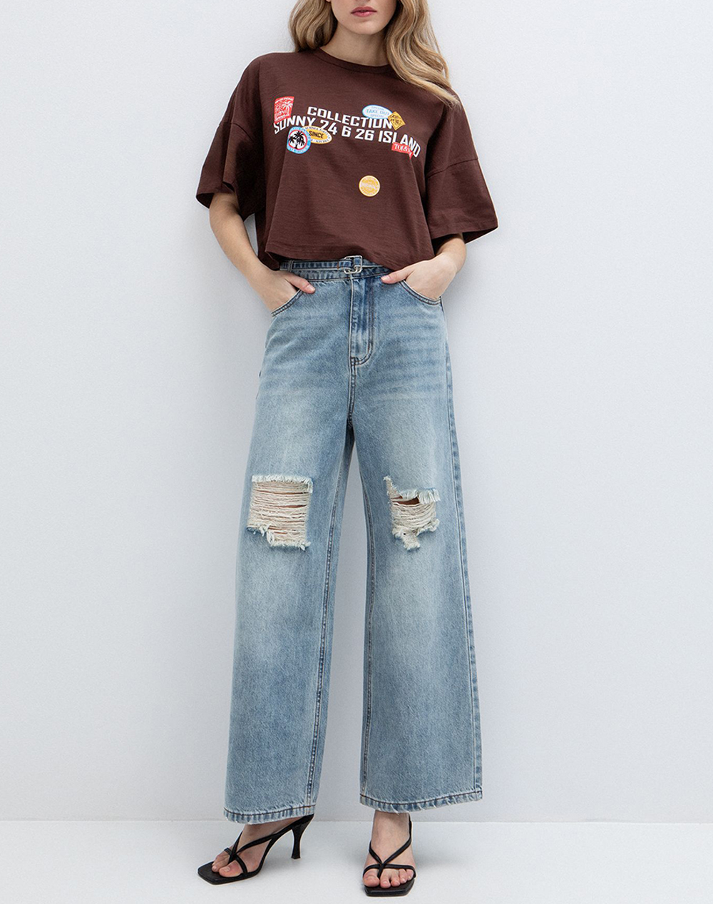 Toi Moi Τζιν 20-5813-126-1013 Denimblue Γυναικεία ρούχα παντελόνια Jean 5P Cargo Politikos Shop Πολιτικός