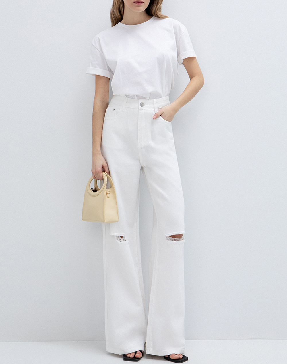 Toi Moi Τζιν 20-5764-126-300 White Γυναικεία ρούχα παντελόνια Jean 5P Cargo Politikos Shop Πολιτικός