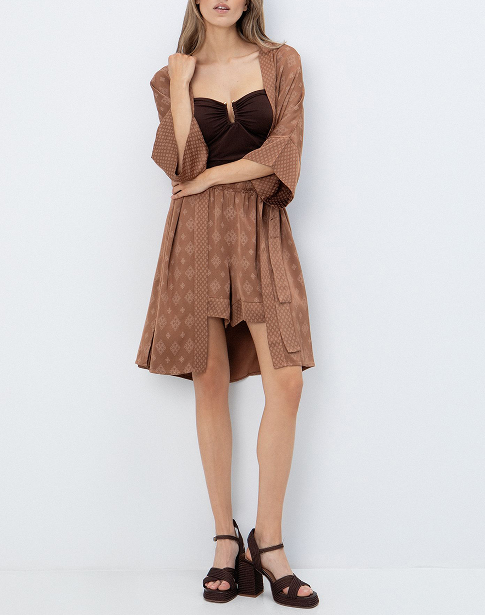 Toi-Moi Μπλούζα 80-6803-126-Brown Brown Γυναικεία ρούχα μπλούζες Τοπ Κορμακια Politikos Shop Πολιτικός