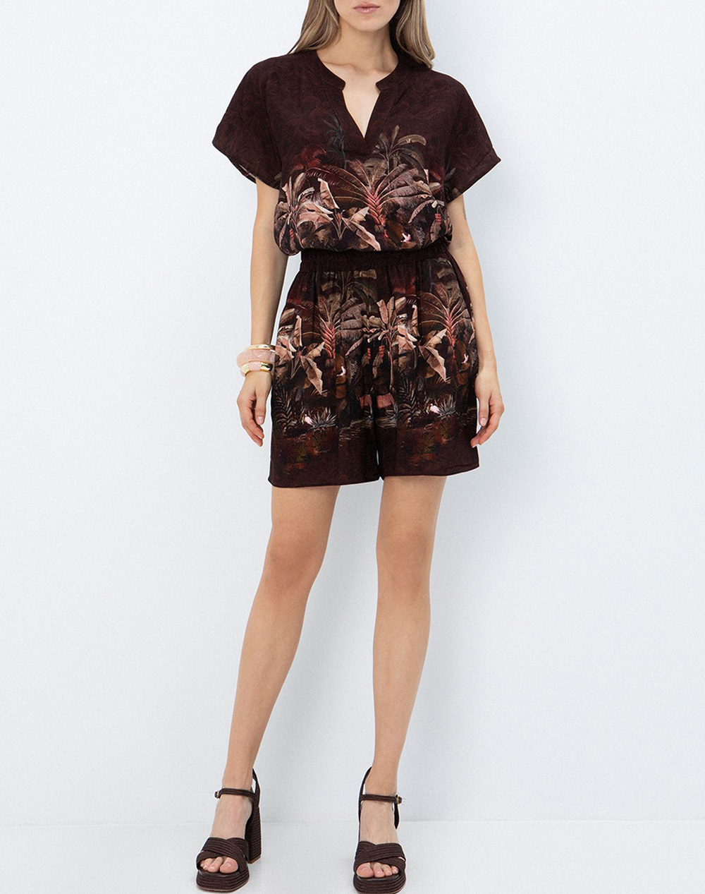 Toi-Moi Μπλούζα 30-5817-126-Printed Brown Γυναικεία ρούχα μπλούζες Τοπ Κορμακια Politikos Shop Πολιτικός