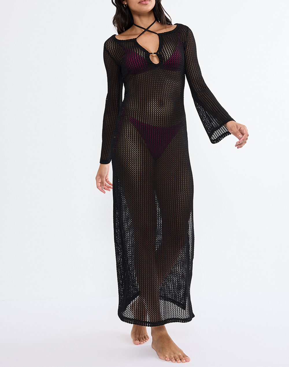 TRIUMPH TRIUMPH Beach MyWear Crochet Long Dress LSL 10226469-0004 Black