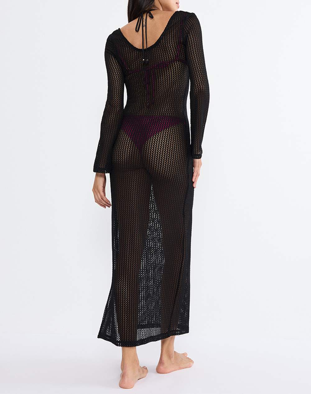 TRIUMPH Beach MyWear Crochet Long Dress LSL 10226469-0004 Black φωτογραφία
