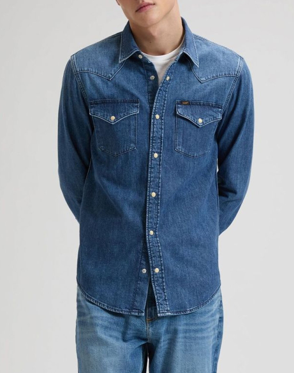 LEE REGULAR WESTERN SHIRT 112376547-BROOKSIDE DenimBlue