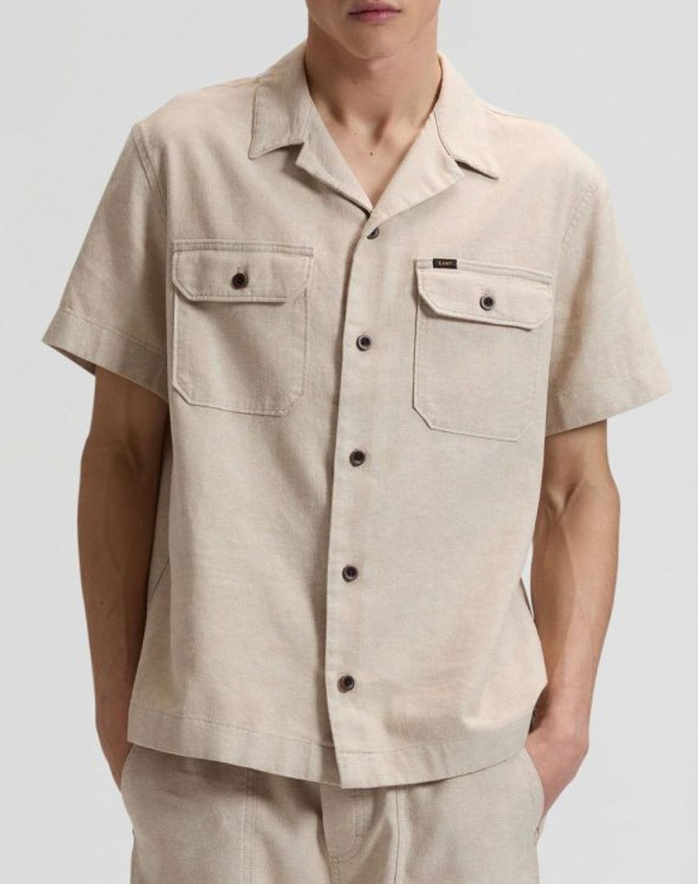 LEE SS UTILITY CAMP SHIRT 112378288-WHEAT Biege