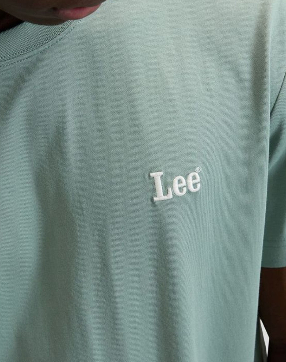 Lee Ss Small Logo Tee 112376467-Desert Sage Lightgreen ανδρικά ρούχα μπλούζες T-Shirt Politikos Shop Πολιτικός
