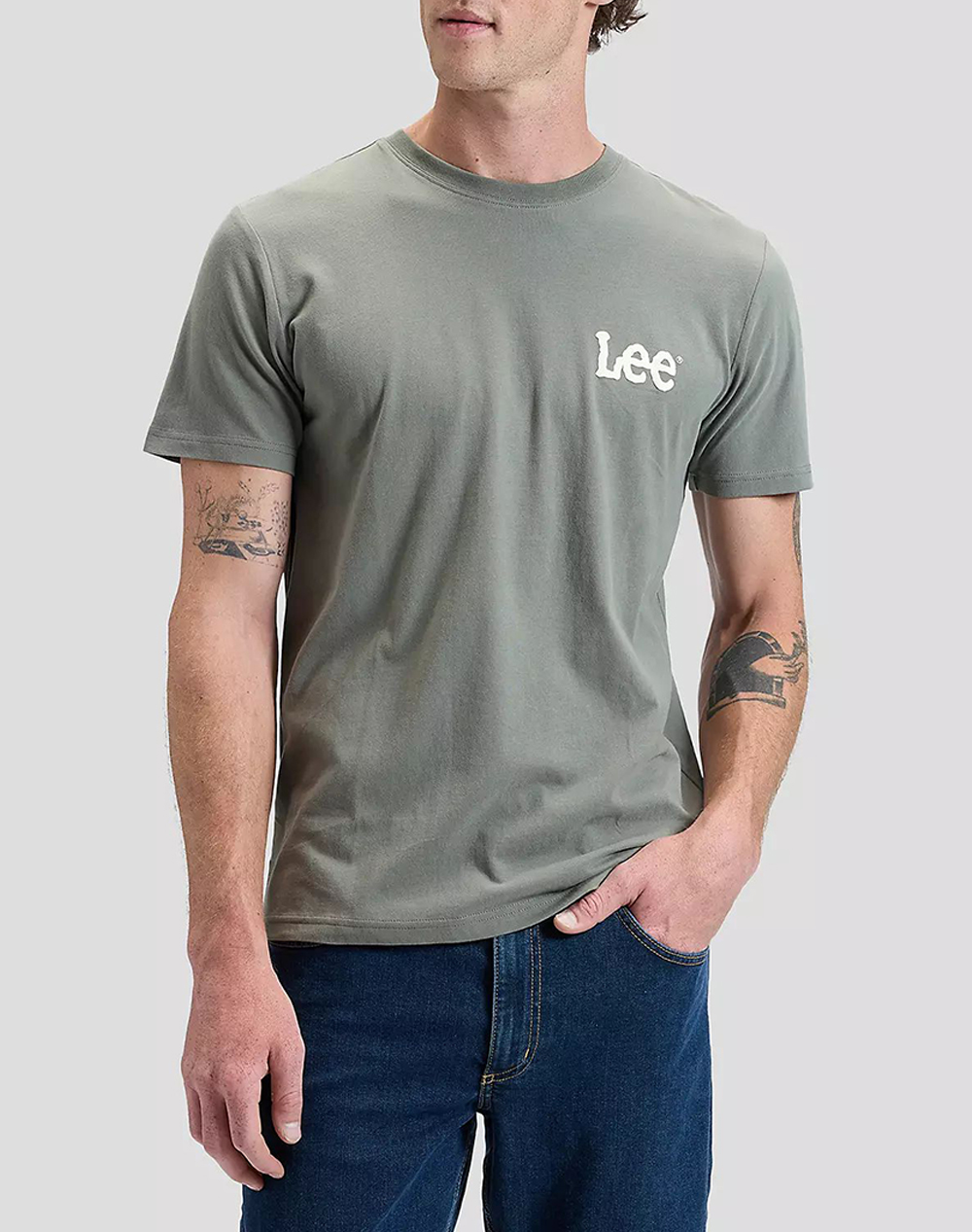 LEE MEDIUM WOBBLY LEE TEE 112376462-LICHEN OLIVE Olive