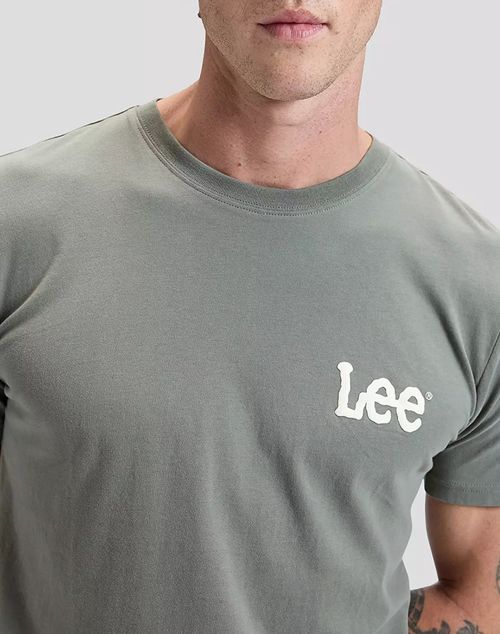 Lee Medium Wobbly Tee 112376462-Lichen Olive ανδρικά ρούχα μπλούζες T-Shirt Politikos Shop Πολιτικός