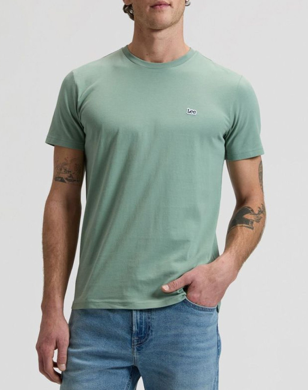 LEE SS PATCH LOGO TEE 112376466-Desert Sage LightGreen